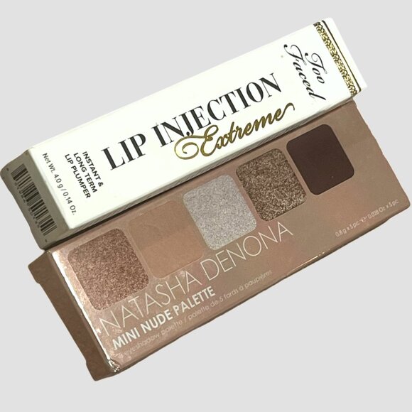 Natasha Denona Mini Nude Eyeshadow Pallette & Too Faced Lip Injection Extreme